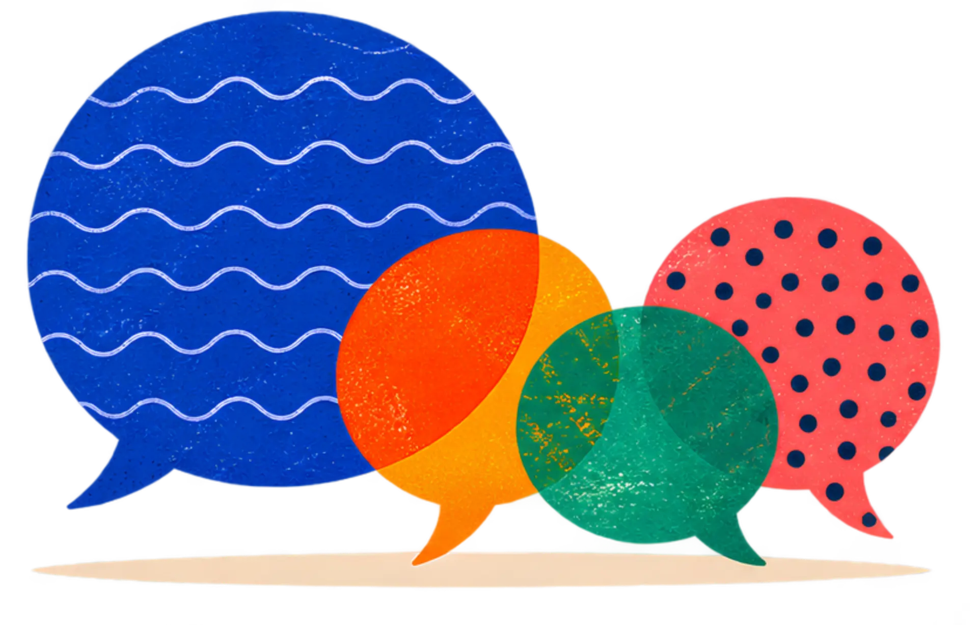 Ilustración de burbujas de diálogo de colores