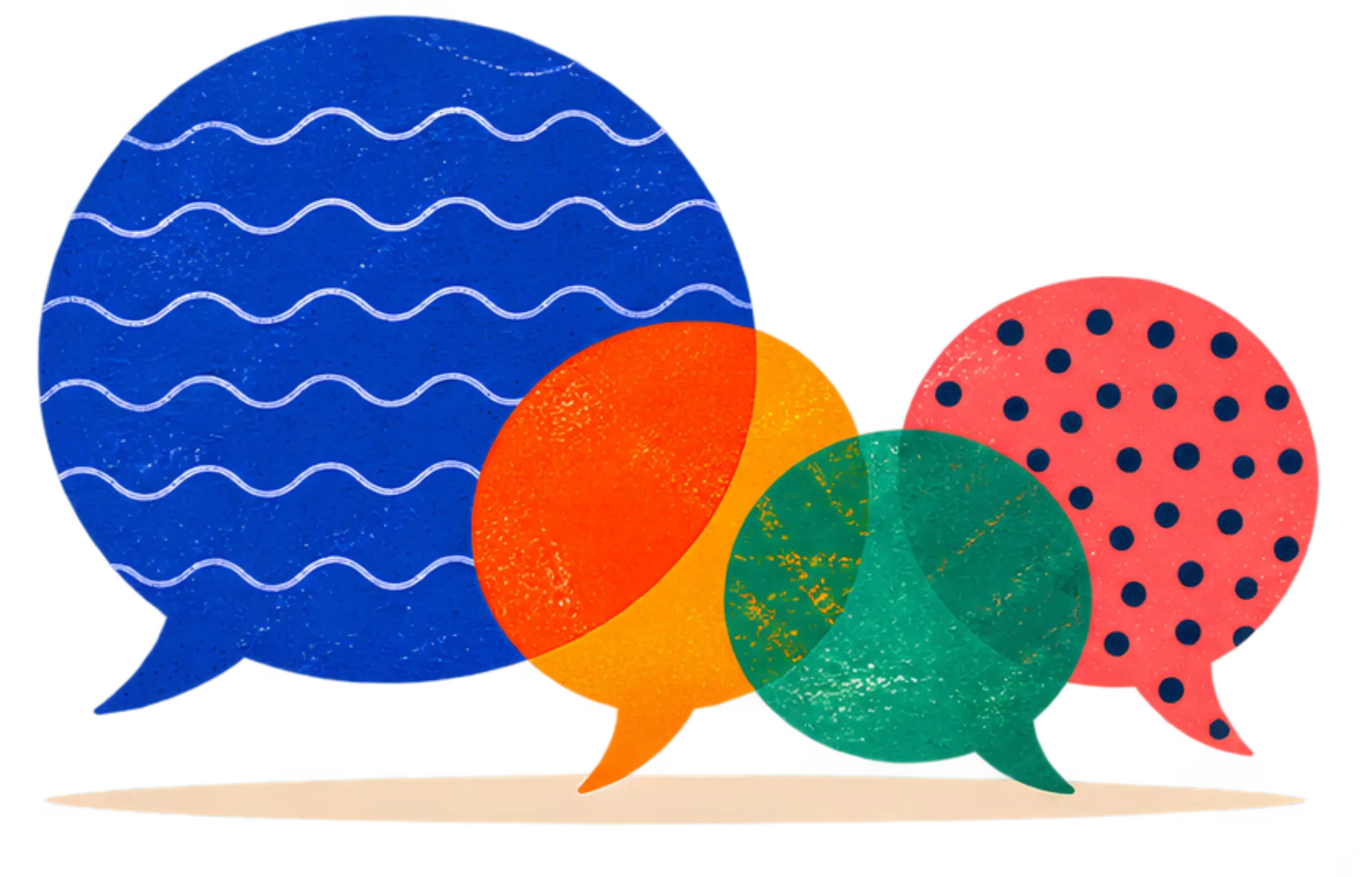 Ilustración de burbujas de conversación de plural