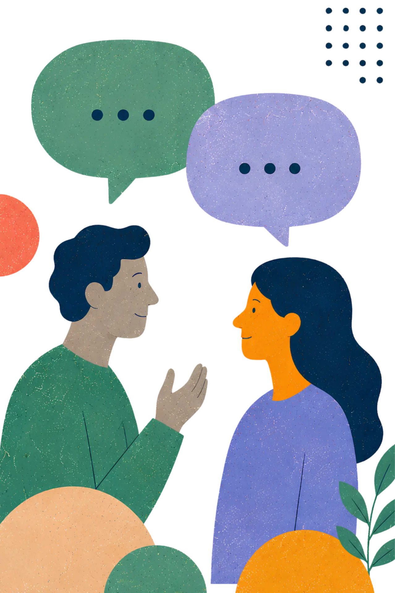 Ilustración de personas conversando